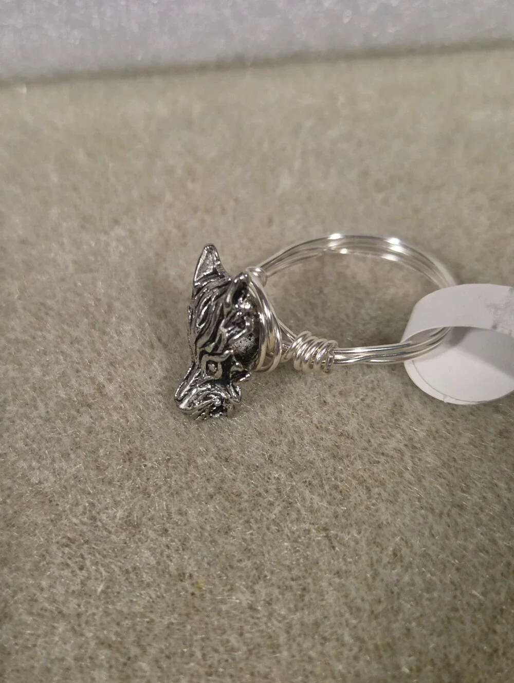 Men's Silver Fox Head Wire-Wrap Ring - Unbranded
